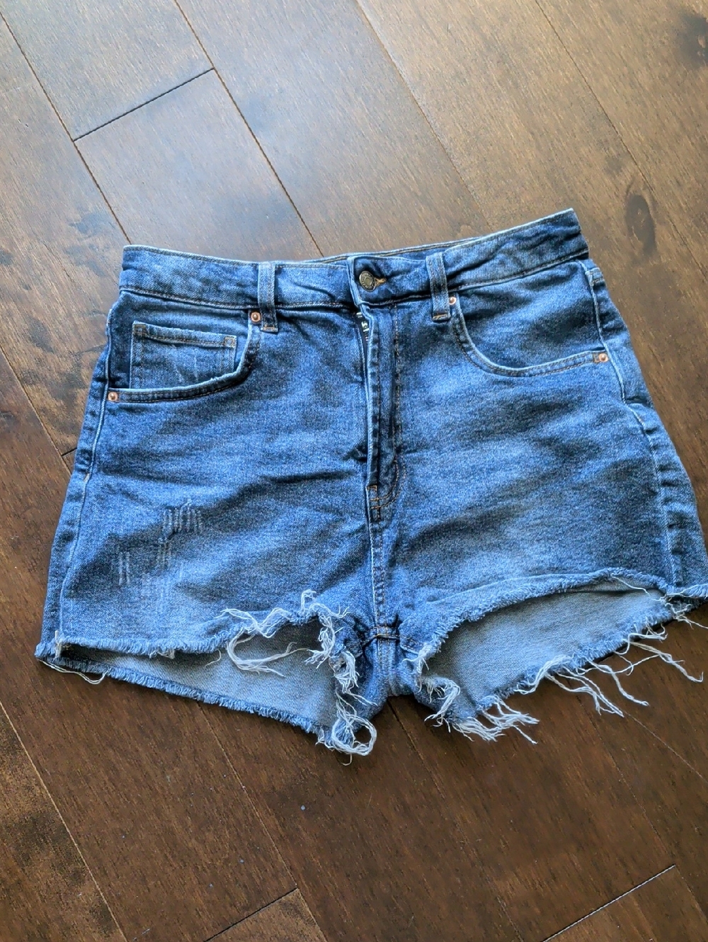 wild‎ fable Blue Distressed High-Rise Denim Shorts